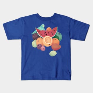 Fruit with Parrot Still Life Kids T-Shirt